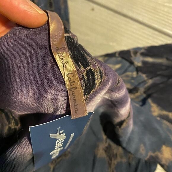 Blue Spero Boho Purple Tie Dye Flowy Cold Shoulder Top USA Boutique Lani CA - Picture 5 of 9